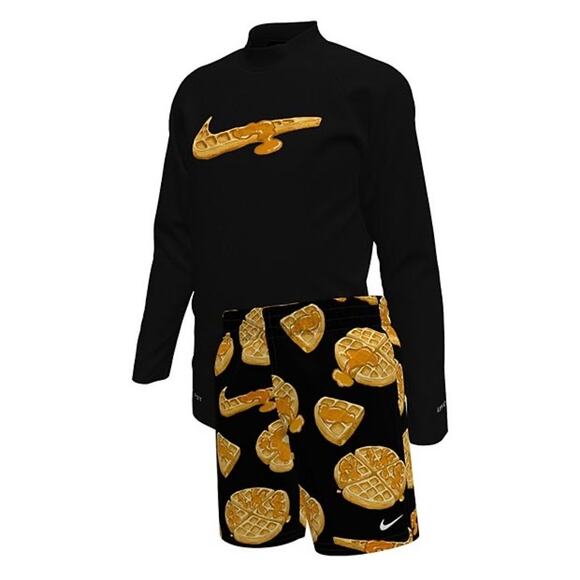 Nike Long-Sleeve Hydroguard and Volley Shorts Set - Picture 1 of 3
